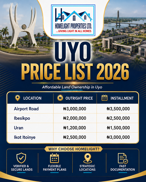 Homelight Properties Uyo Price List 2026